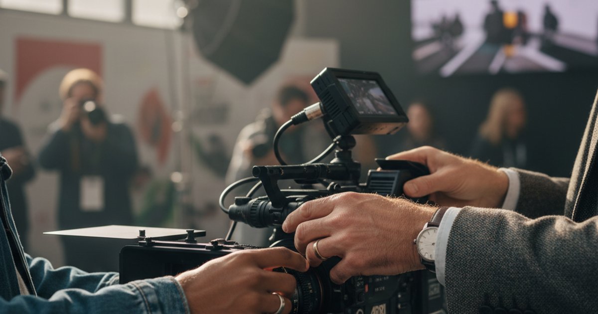 Mentor guiding a student on camera techniques, symbolizing the impact of film course scholarships on cinematography education.