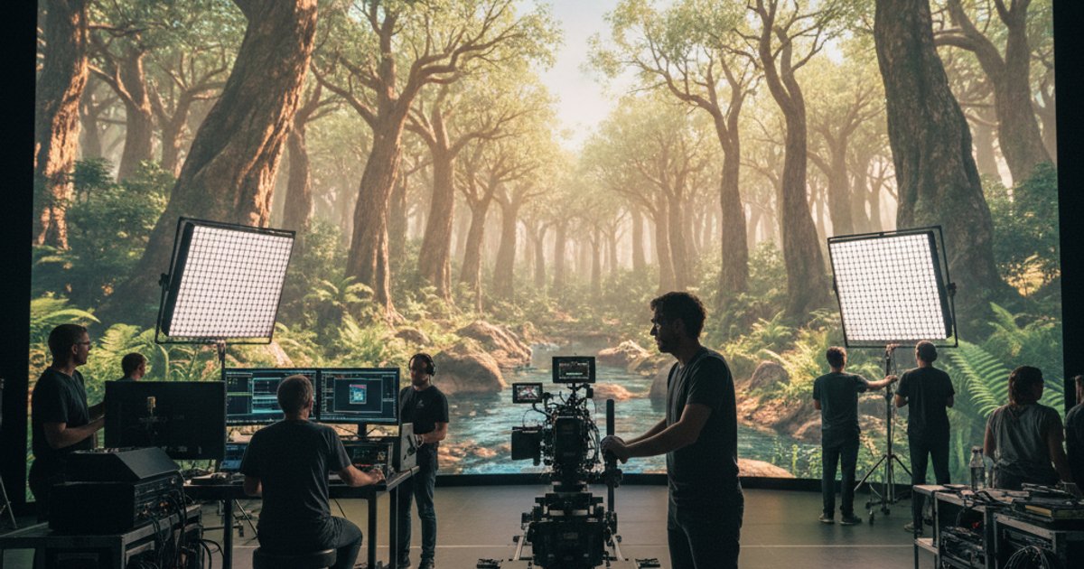 Cinematographer working on a virtual production set, showcasing future-proof skills