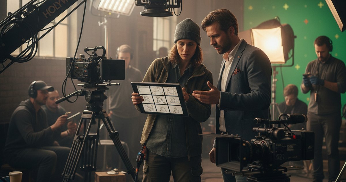 Cinematographer and director collaborating on set, highlighting global approaches to film course training