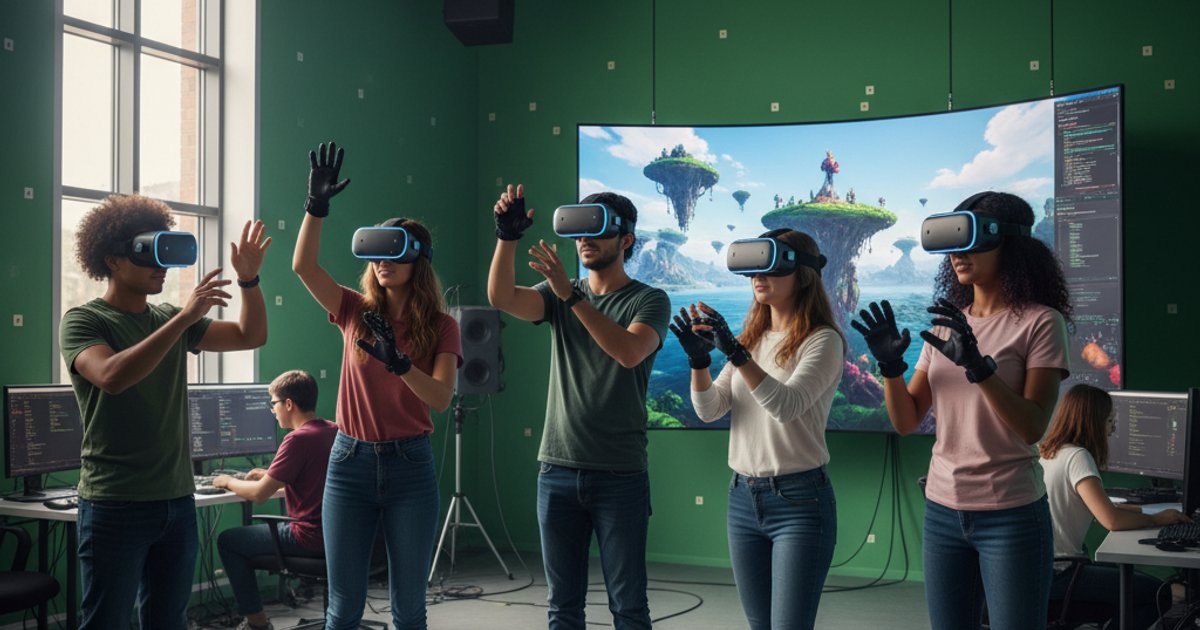 Film course students learning XR technology for immersive storytelling