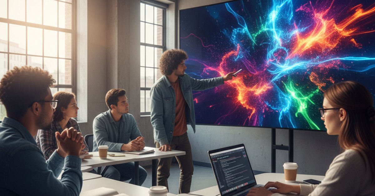 Film students learning to direct AI in a modern film course