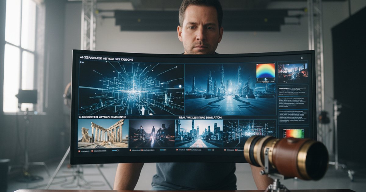Cinematographer guiding AI for virtual production lighting
