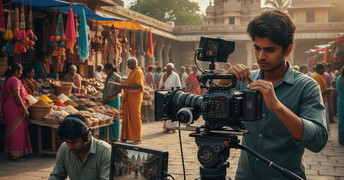 Cinematography course student learning on location, preparing for global production roles.