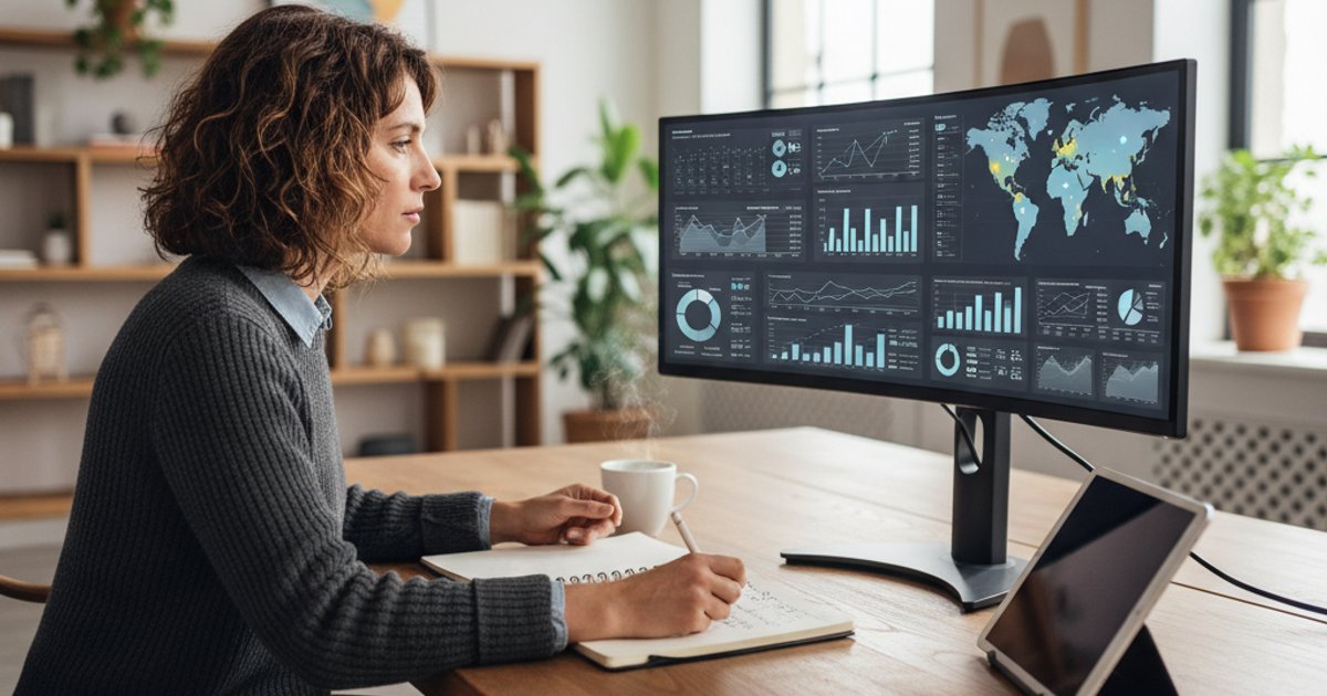 Independent filmmaker analyzing digital distribution and marketing data after film making school