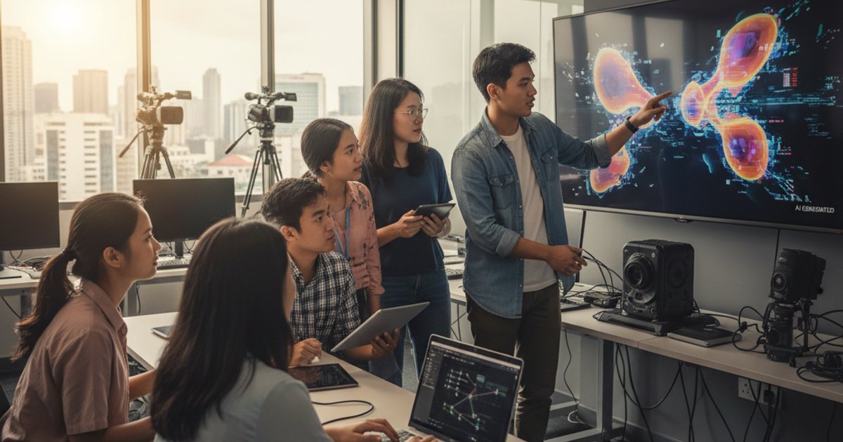 Malaysian video production students learning generative AI